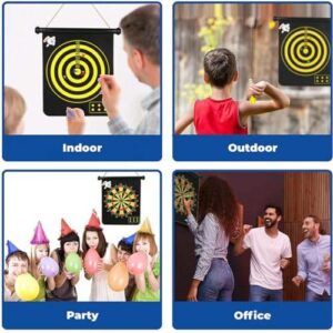 Storio Magnet Dart Board Game for Kids,Double Sided Magnet Dart Board with Darts, Size- 12 Inches